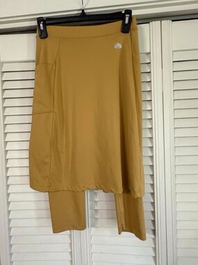 Women's Mustard Snoga Athletic Skirt with Attached Leggings